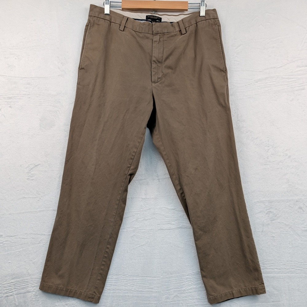 Banana Republic Chino Pants Mens 36x32 Brown Cotton Twill Gavin Straight Leg Y2K